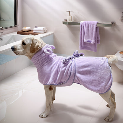 1pc, 2 colors and 7 sizes available. Cute bear ear pet bathrobe with hood, absorbent and soft for warmth. Suitable for small to medium-sized dogs like Maltese, Teddy, Poodle, Shih Tzu, Beagle, Golden Retriever, Labrador, and Doberman