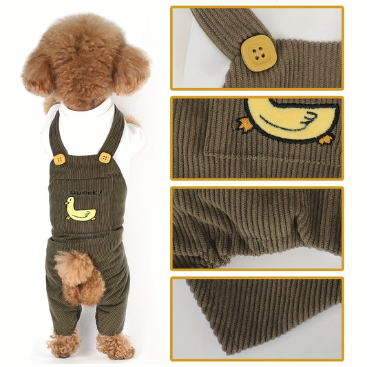 Vibrant Duck Print Dog Jumpsuit - Soft, Breathable, and Comfortable Pet Outfit for Small to Large Breeds, Perfect for Casual Daily Wear, Special Occasions, and Photo Shoots - Adorable Designer Dog Clothes for Stylish Pets