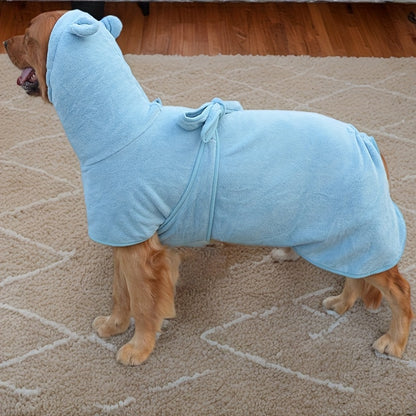 1pc, 2 colors and 7 sizes available. Cute bear ear pet bathrobe with hood, absorbent and soft for warmth. Suitable for small to medium-sized dogs like Maltese, Teddy, Poodle, Shih Tzu, Beagle, Golden Retriever, Labrador, and Doberman